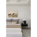 Indulge in casual elegance with the Antonia Antwerp Natural Coverlet Bedding. Enhance your space with sconce ideas and complement it with vertical shiplap or tongue and groove walls for a modern coastal or cottage design. The Sherwin Williams Library Pewter and Pure White finishes bring a touch of refinement to California farmhouse, Utah home design, and Nashville home design. Perfect for kitchens, living rooms, entryways, foyers, offices, and bedrooms.