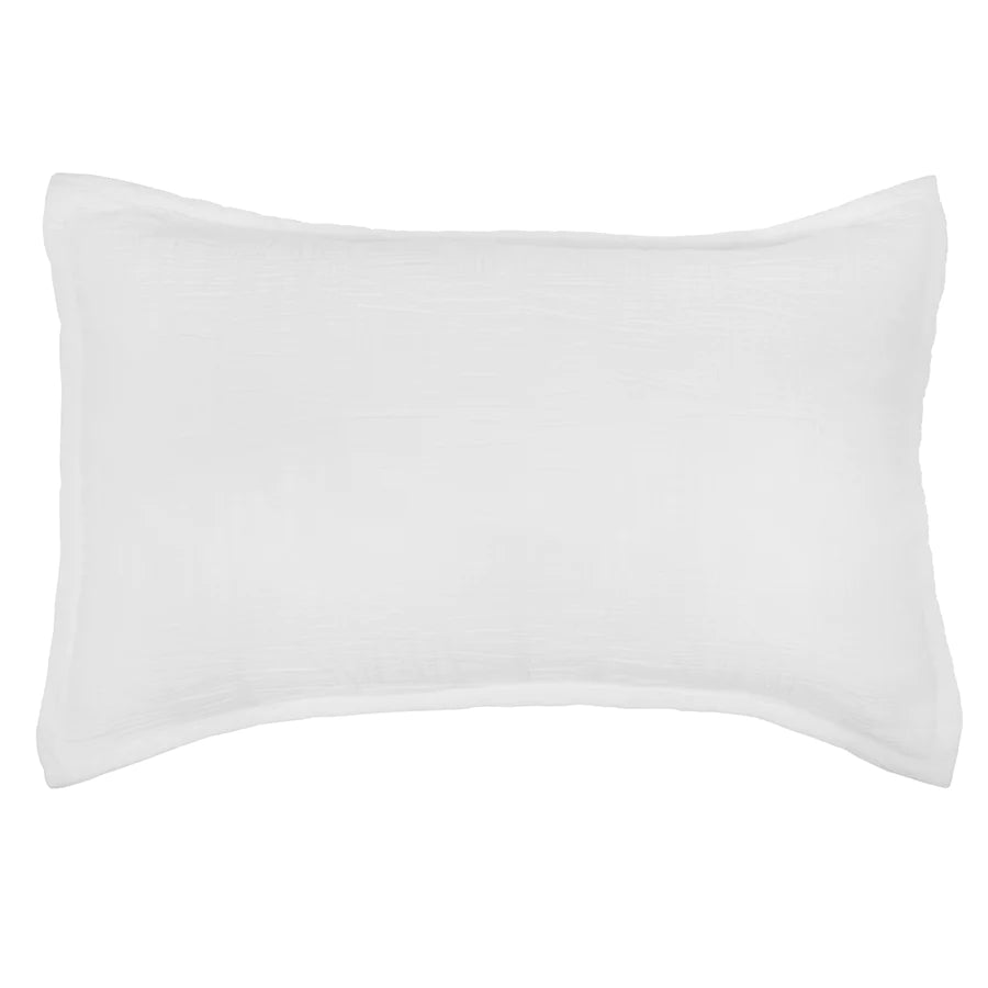 The Harbour White Matelasse Sham features an abstract, geometric weave making it a modern matelasse. The matelasse achieves a beautiful texture without any batting. Amethyst Home provides interior design services, furniture, rugs, and lighting in the Kansas City metro area.