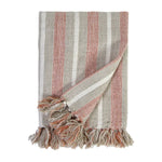 The Montecito Oversized Throw is a 100% heavy weight hand loomed linen that features broad coastal inspired stripes surrounded by soft tassels. Amethyst Home provides interior design services, furniture, rugs, and lighting in the Omaha metro area.