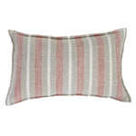 The Montecito Pillow With Insert is a 100% heavy weight hand loomed linen that features alternating thick and thin stripes in a warm color palette of terra cotta and natural surrounded by a 1/2” finished flange. Amethyst Home provides interior design services, furniture, rugs, and lighting in the Des Moines metro area.