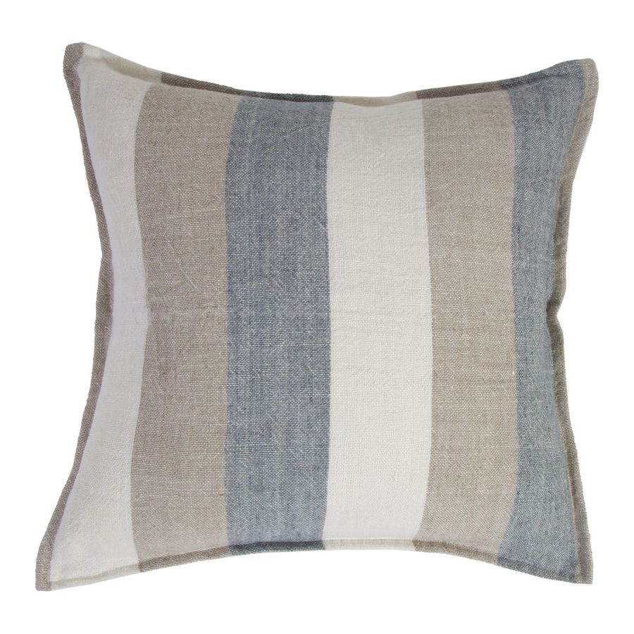 The Monterey Pillow With Insert is a 100% hand-loomed, heavy weight linen that features a 1/2" flange and broad coastal stripes. Amethyst Home provides interior design services, furniture, rugs, and lighting in the Dallas metro area.