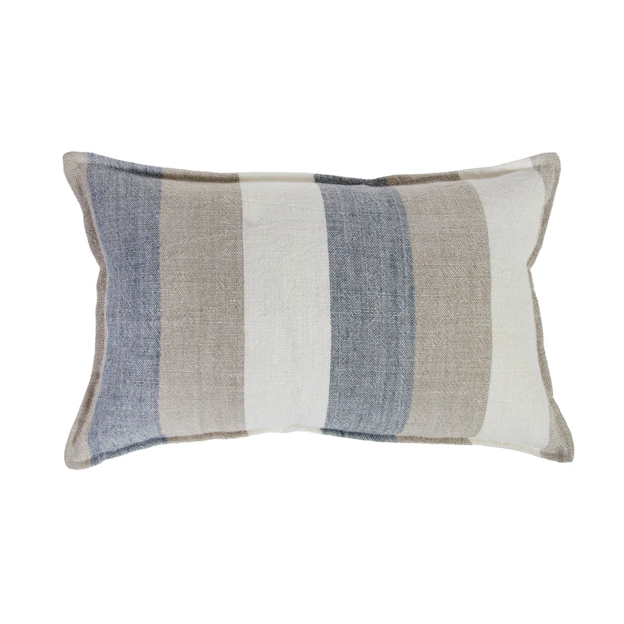 The Monterey Pillow With Insert is a 100% hand-loomed, heavy weight linen that features a 1/2" flange and broad coastal stripes. Amethyst Home provides interior design services, furniture, rugs, and lighting in the Kansas City metro area.