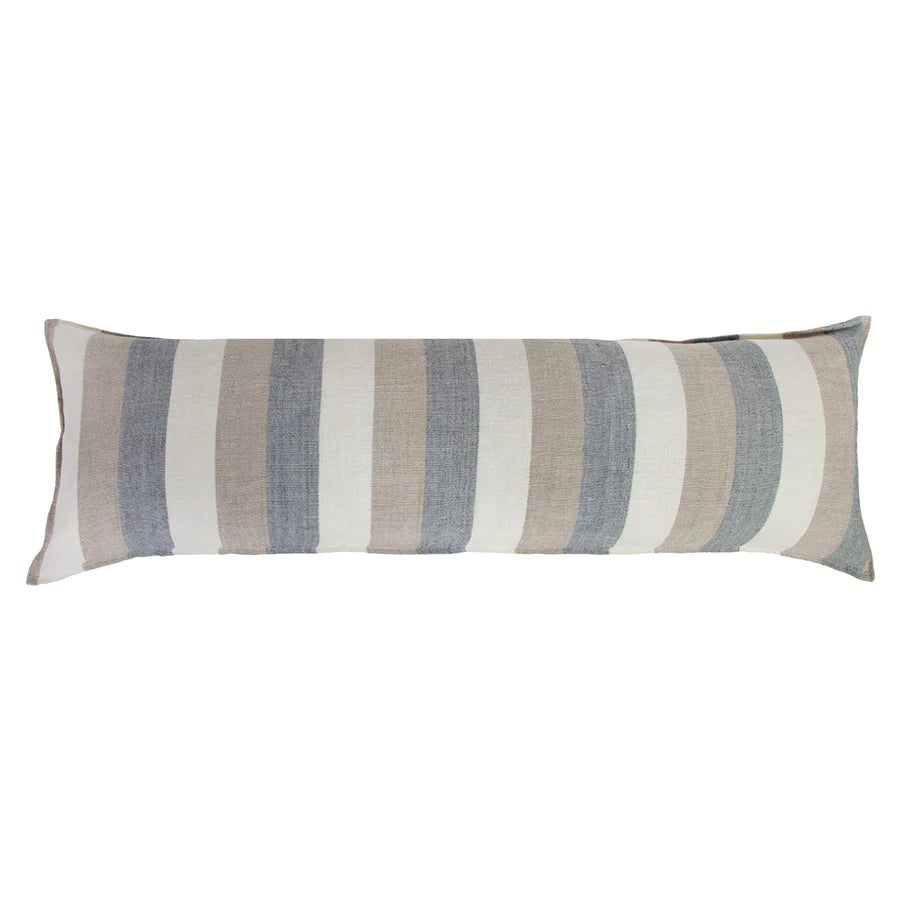 The Monterey Pillow With Insert is a 100% hand-loomed, heavy weight linen that features a 1/2" flange and broad coastal stripes. Amethyst Home provides interior design services, furniture, rugs, and lighting in the Miami metro area.