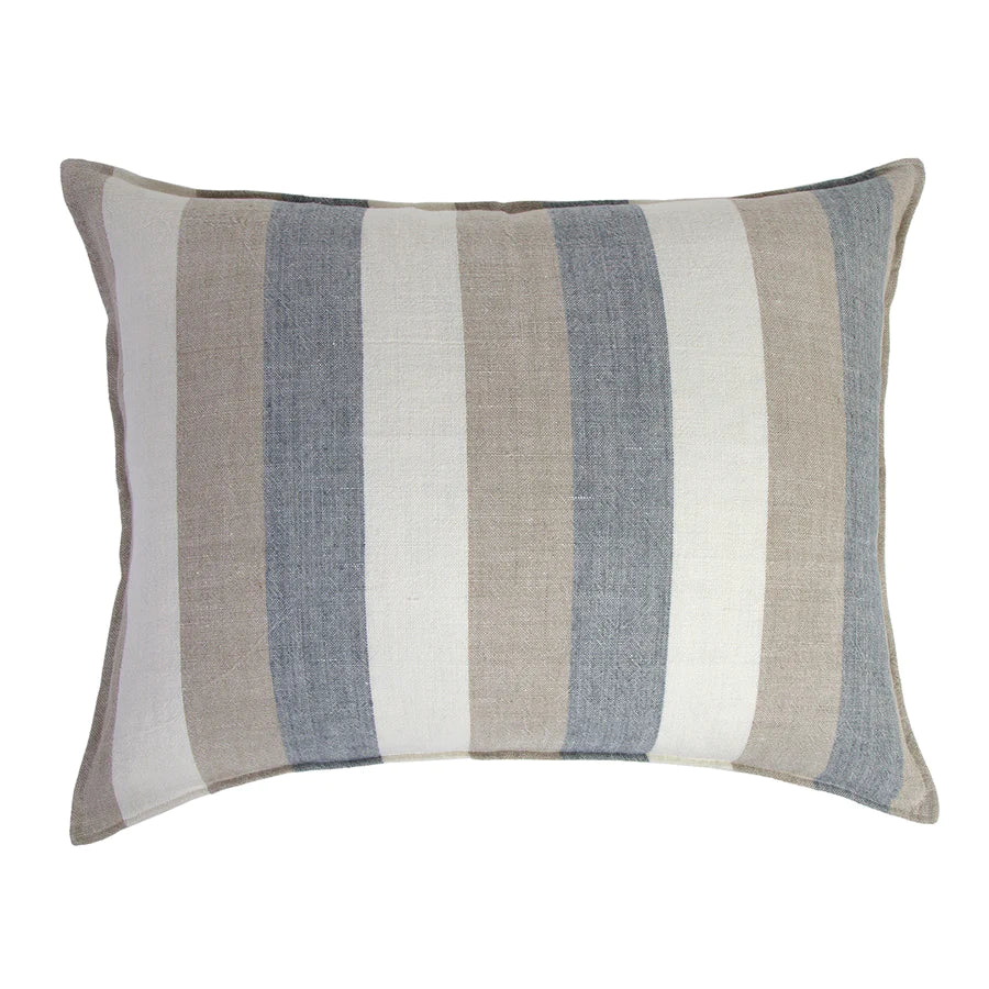 The Monterey Pillow With Insert is a 100% hand-loomed, heavy weight linen that features a 1/2" flange and broad coastal stripes. Amethyst Home provides interior design services, furniture, rugs, and lighting in the Omaha metro area.
