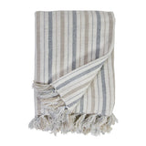 The Naples Oversized Throw is a 100% heavy weight hand loomed linen that features broad coastal inspired stripes surrounded by soft tassels. Amethyst Home provides interior design services, furniture, rugs, and lighting in the Des Moines metro area.