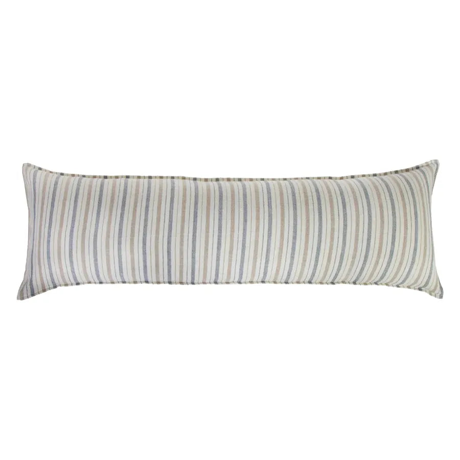 The Naples Pillow With Insert is a 100% hand-loomed, heavy weight linen that features a 1/2" flange and alternating thin and medium stripes of ocean and natural. Amethyst Home provides interior design services, furniture, rugs, and lighting in the Des Moines metro area.