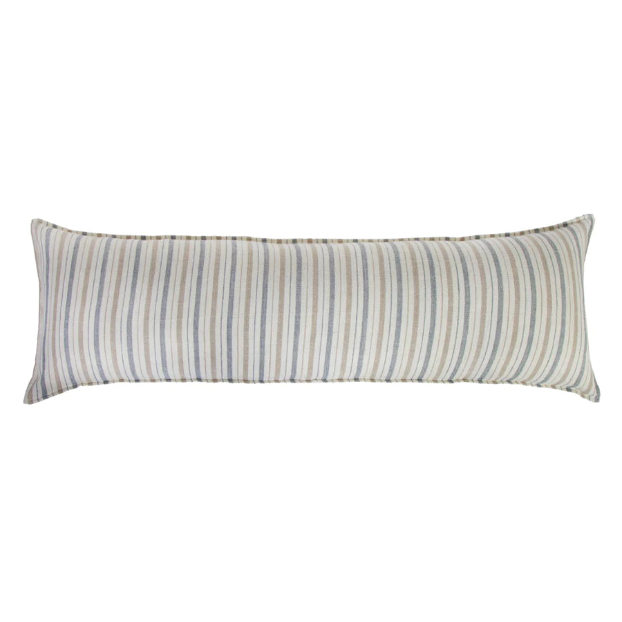 The Naples Pillow With Insert is a 100% hand-loomed, heavy weight linen that features a 1/2" flange and alternating thin and medium stripes of ocean and natural. Amethyst Home provides interior design services, furniture, rugs, and lighting in the Des Moines metro area.