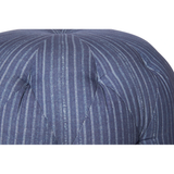 We love the stitching detail on this Pouf 20" Ottoman by Cisco Brothers. Place in your den, living room, or other entertainment area of your home and keep for years to come! Photographed in Bengal Pin Strip Indigo and Anvil Stone.   Overall: 20"dia x 15"h