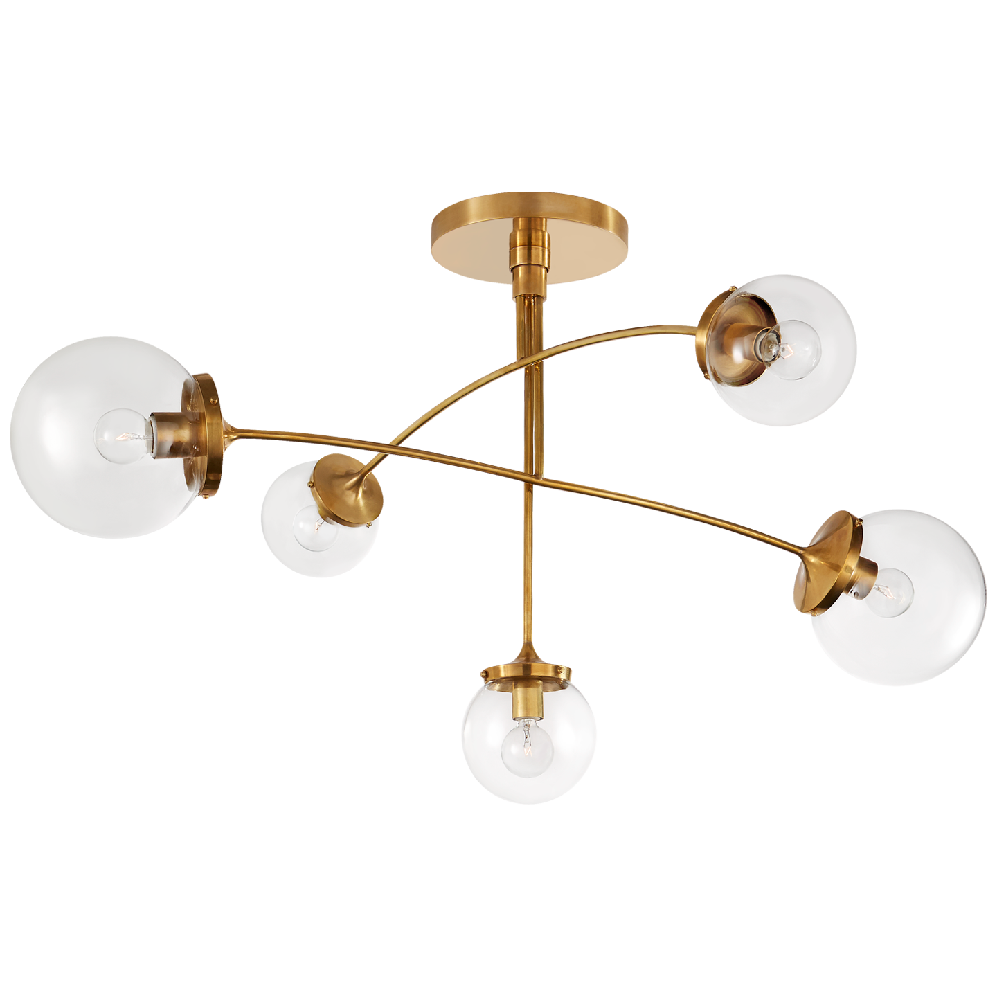 We find art in a chandelier with the arms of this Prescott Medium Mobile Chandelier by Visual Comfort. Add to your living room, kitchen, or other large area to bring a unique, modern feel to your space Designer: kate spade new york