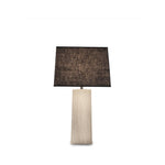 The Rome Table Lamp is crafted from sustainably harvested hardwood by Verellen in North Carolina. The charcoal shade matched with the ash body brings a modern, minimalist look to any room Base: 8"w x 20"h Overall Height: 35"h