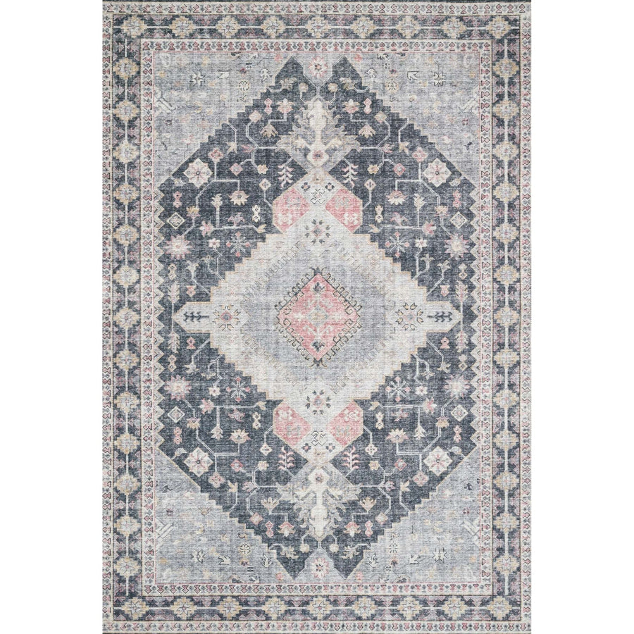 Perfect for families with kids and pets and very easy to clean and maintain. Comes in area, cute kitchen and hallway runner sizes. The rug is gorgeous with an intricate pattern and warms up the room with beautiful color tones. The Skye Charcoal/Multi SKY-02 rug from Loloi captures the spirit of an old-world rug.