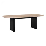 Made from solid Ash wood, this naturally finished Sakurai Dining Table has a black base giving it a contemporary look. An amazing choice to modernize your dining room.   Size: 88"W x 42"D x 30"H