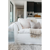 Donato White Linen Sofa