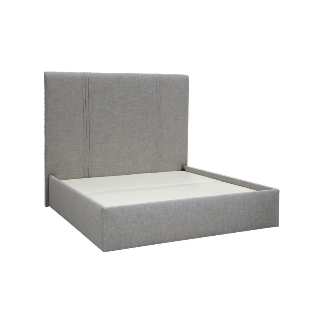 We are in love with the unique details on the Verellen Emilio Bed! Standard features include:  Double needle with fan folded pleat detail on headboard  Nailhead selection on side panels  Upholstered side and front rails  Mattress inset 3″  Sits on glides  Not available slipcovered  Optional: can accommodate 9″ box-spring  Fabric is applied up the bolt, seams on footboard and side rails will be visible