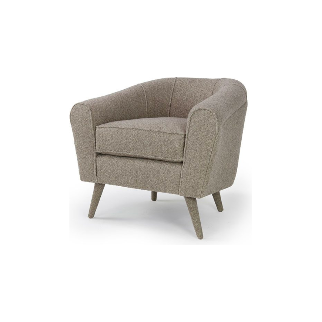 The Santiago Occasional Chair is small but mighty! This comfortable dream by Verellen includes:  Spring/down seat construction Double needle stitch detail Upholstered legs