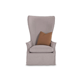 The Noella Tall Wing Chair is a Verellen Essential and features:  foam down seat construction knife edge toss pillow double needle stitch detail Specify leg finish. Upholstered leg optional.  Specify nailhead detail.