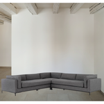 Featuring Grammercy 3-Piece Sectional - Bennett Charcoal by Four Hands at Amethyst Home. Flexible style, luxurious comfort and family-friendly upholstery. Clean, simple lines and a black iron base keep things casual and chic.
Overall Dimensions: 119"W x 119"L x 30"HColors: Matte Black, Bennett CharcoalMaterials: Iron, 100% PolyesterWeight: 284.39 lbVolume: 123.  Amethyst Home provides interior design, new home construction design consulting, vintage area rugs, and lighting in the Tampa metro area.