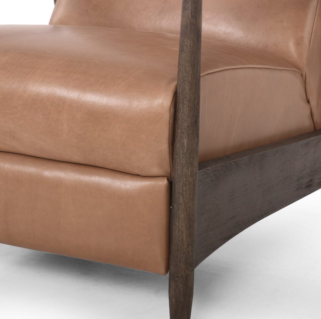 The craftsmanship of the sophisticated Braden Recliner seen here in Dakota Warm Taupe is second to none. With its soft leather and silhouette, this recliner will look great in your main living space or office. Amethyst Home provides interior design services, furniture, rugs and lighting in the Salt Lake City metro area.