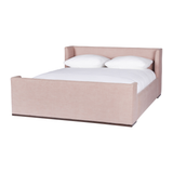 Laurel Bed - Amethyst Home Queen: 65"w x 84.5"d x 31.5"h King: 81"w x 31"h x 85"d California King: 77"w x 31"h x 89"d  Support: slats Stitch: Top, Piping Leg: Base-wood