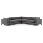 Featuring Grammercy 3-Piece Sectional - Bennett Charcoal by Four Hands at Amethyst Home. Flexible style, luxurious comfort and family-friendly upholstery. Clean, simple lines and a black iron base keep things casual and chic.
Overall Dimensions: 119"W x 119"L x 30"HColors: Matte Black, Bennett CharcoalMaterials: Iron, 100% PolyesterWeight: 284.39 lbVo.  Amethyst Home provides interior design, new home construction design consulting, vintage area rugs, and lighting in the Salt Lake City metro area.