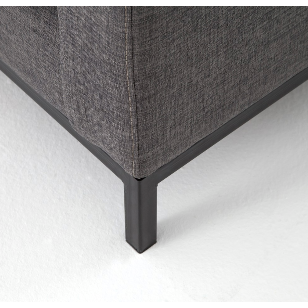 Featuring Grammercy 3-Piece Sectional - Bennett Charcoal by Four Hands at Amethyst Home. Flexible style, luxurious comfort and family-friendly upholstery. Clean, simple lines and a black iron base keep things casual and chic.
Overall Dimensions: 119"W x 119"L x 30"HColors: Matte Black, Bennett CharcoalMaterials: Iron, 100% PolyesterWeight: 284.39 lbVolume.  Amethyst Home provides interior design, new home construction design consulting, vintage area rugs, and lighting in the Des Moines metro area.