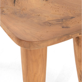 Featuring Zuri Outdoor Stool - Aged Natural Teak by Four Hands at Amethyst Home. Inspired by West African design, natural teak features organic knots, holes and graining to reflect its materials' rich roots, indoors or out. Cover or store inside during inclement weather and when not in use.
Overall Dimensions: 20"W x 13"L x 17"HColors: Aged Natural Teak.  Amethyst Home provides interior design, new home construction design consulting, vintage area rugs, and lighting in the Laguna Beach metro area.