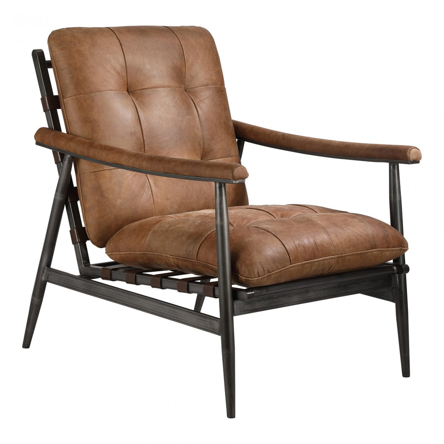 The Shubert Accent Chair is both comfy and classy with its buttery soft top grain leather and high density foam seat. A timeless piece to add to your living room or other living space. 