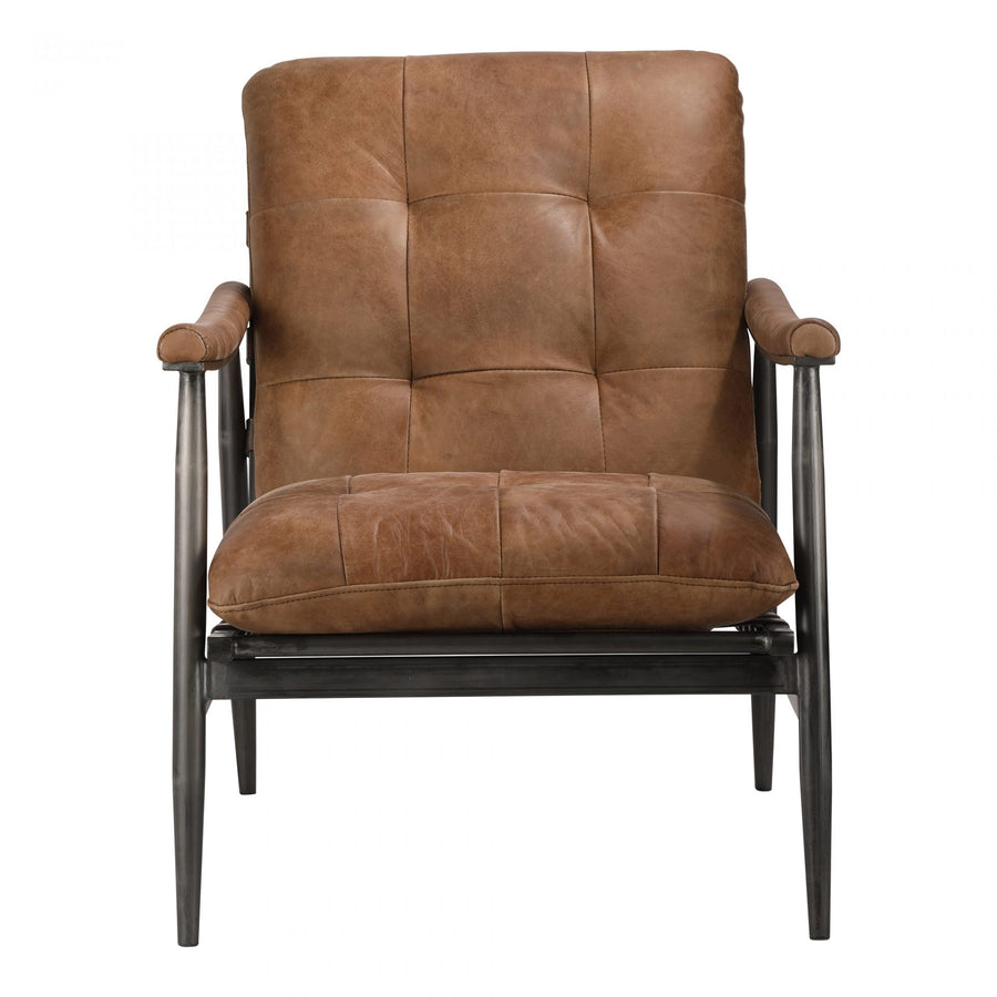 The Shubert Accent Chair is both comfy and classy with its buttery soft top grain leather and high density foam seat. A timeless piece to add to your living room or other living space. 