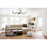 Add unique and modern lighting to a room with this Spider Chandelier from Cisco Brothers. The curved arms add beautiful sight lines to the fixture and plenty of light. This light fixture sets any room apart and comes available in either a "rust" or "flat black" finish in three different sizes.