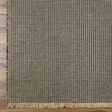 This beautiful Kimi area rug is the perfect addition to any room in your home. The special collaboration between Surya and Becki Owens has created a unique, eye-catching design that will bring texture and style to your space. The rug is made from polypropylene and jute, creating a textural woven pattern in natural tones with dark contrast. Amethyst Home provides interior design, new home construction design consulting, vintage area rugs, and lighting in the Calabasas metro area.