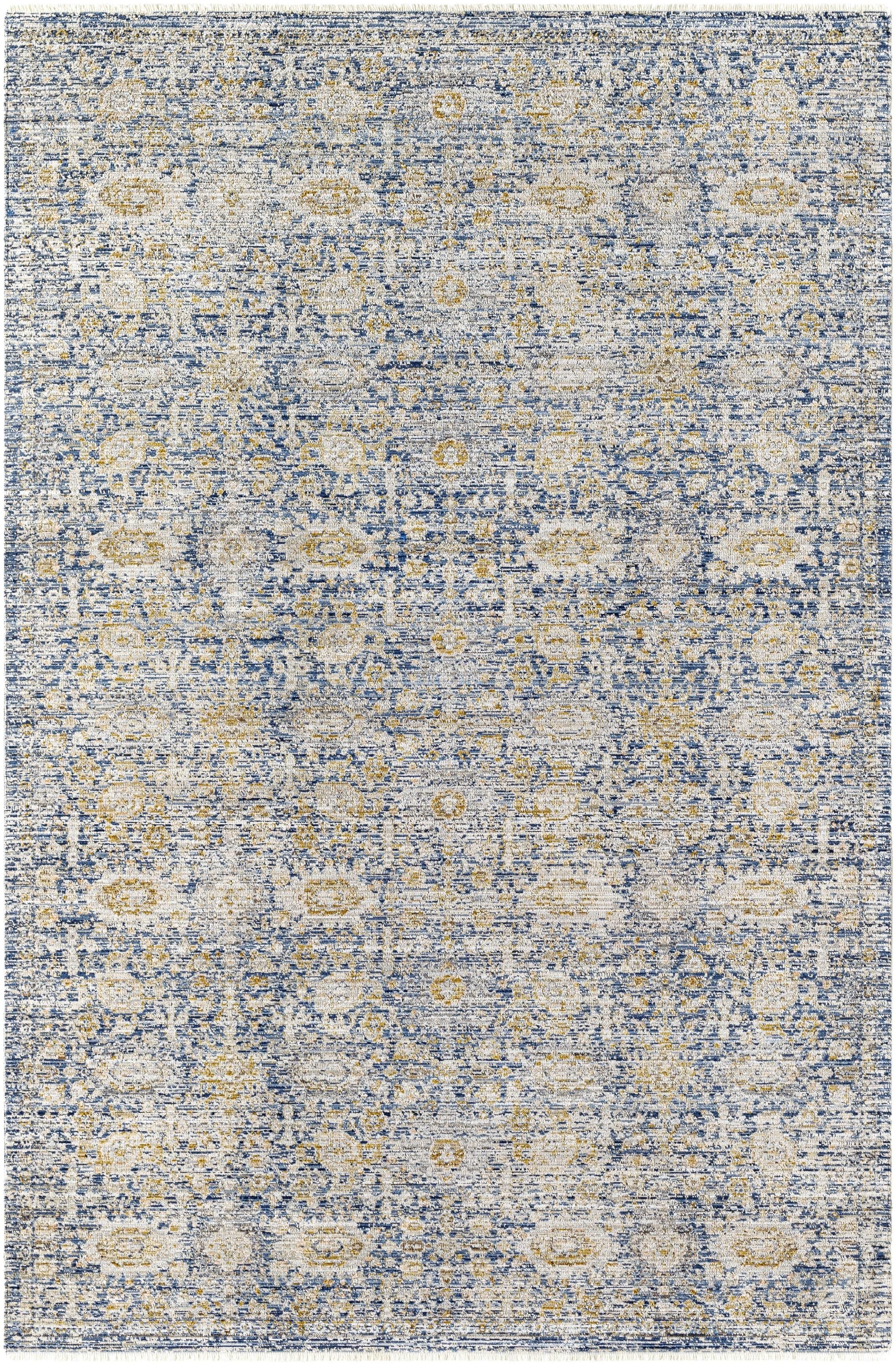 Introducing the Margaret area rug, designed as a special collaboration for our Becki Owens x Surya line! This exquisite rug is sure to transform any space into a beautiful oasis. It features a vintage floral design, crafted with polyester for maximum durability. The main colors of navy and taupe are woven together to create a stunning effect. Amethyst Home provides interior design, new home construction design consulting, vintage area rugs, and lighting in the Austin metro area.