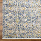 Introducing the Margaret area rug, designed as a special collaboration for our Becki Owens x Surya line! This exquisite rug is sure to transform any space into a beautiful oasis. It features a vintage floral design, crafted with polyester for maximum durability. The main colors of navy and taupe are woven together to create a stunning effect. Amethyst Home provides interior design, new home construction design consulting, vintage area rugs, and lighting in the Dallas metro area.