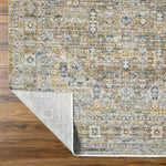 Introducing the Margaret area rug, a special collaboration piece between Surya and Becki Owens. This exquisite rug is the perfect addition to any space with its unique diamond center, warm taupes and a touch of navy. Amethyst Home provides interior design, new home construction design consulting, vintage area rugs, and lighting in the Omaha metro area.
