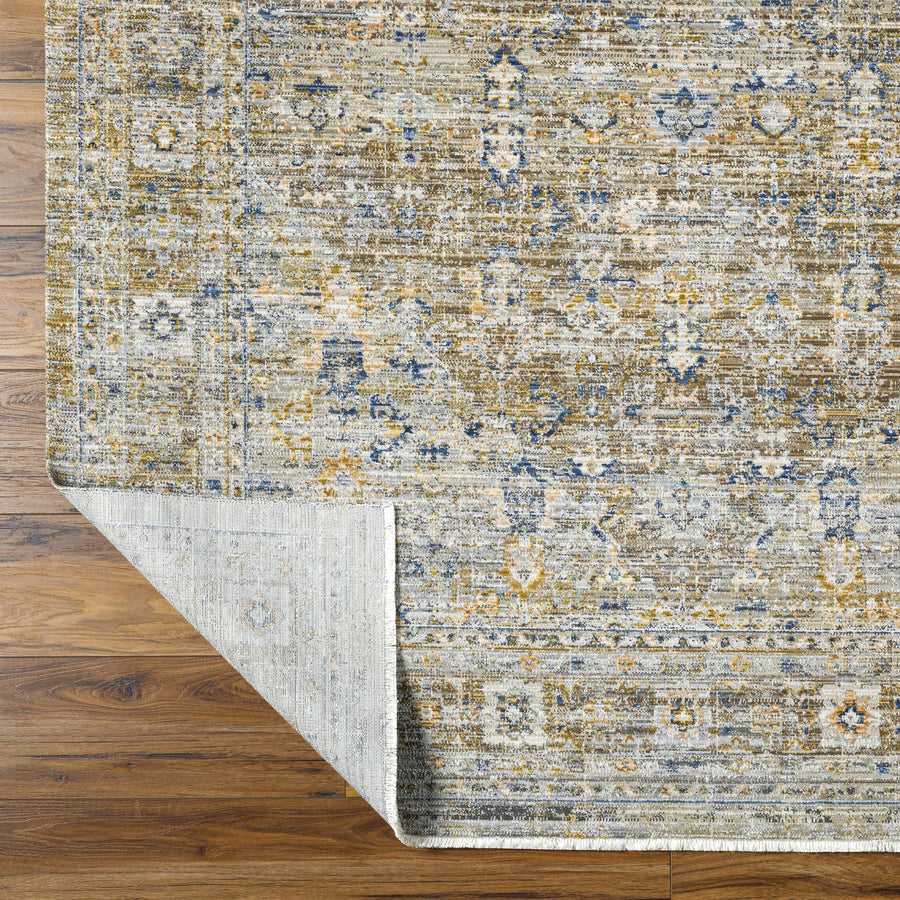 Introducing the Margaret area rug, a special collaboration piece between Surya and Becki Owens. This exquisite rug is the perfect addition to any space with its unique diamond center, warm taupes and a touch of navy. Amethyst Home provides interior design, new home construction design consulting, vintage area rugs, and lighting in the Omaha metro area.