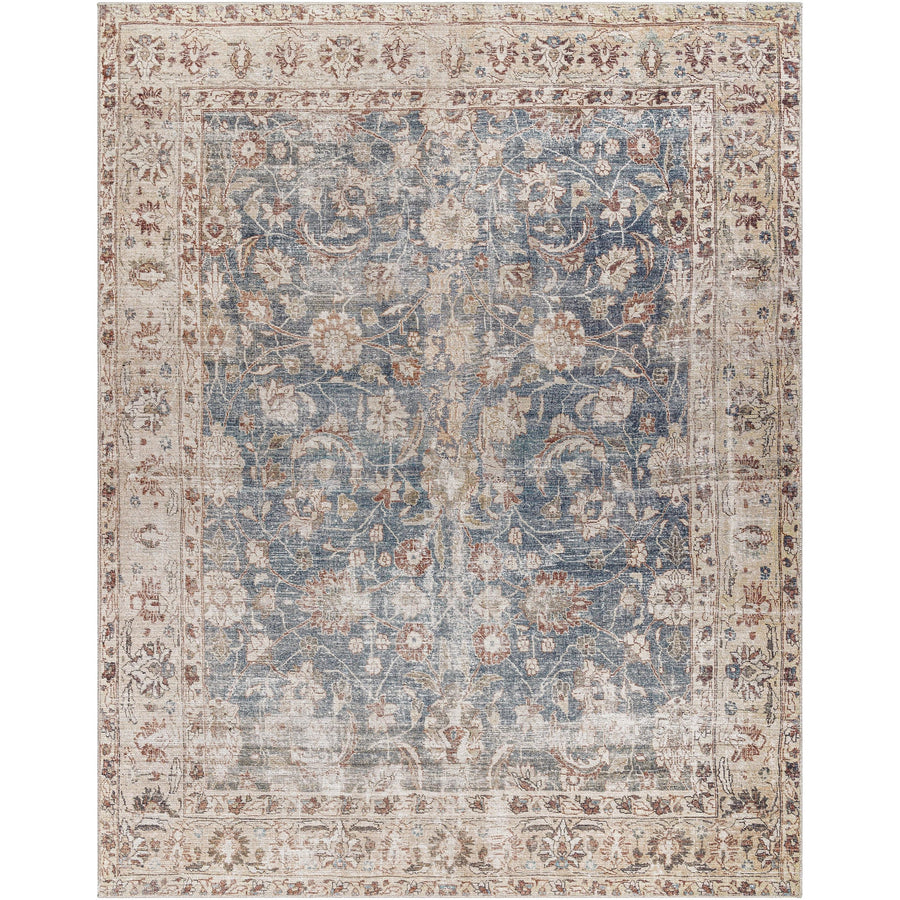 This exquisite Marlene area rug is the perfect addition to any space! It is the result of a special collaboration between Surya and Becki Owens, and features an elegant floral pattern in deep blue. The medium pile and high-traffic construction make it ideal for living rooms, bedrooms, and dining areas. Amethyst Home provides interior design, new home construction design consulting, vintage area rugs, and lighting in the Austin metro area.
