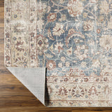 This exquisite Marlene area rug is the perfect addition to any space! It is the result of a special collaboration between Surya and Becki Owens, and features an elegant floral pattern in deep blue. The medium pile and high-traffic construction make it ideal for living rooms, bedrooms, and dining areas. Amethyst Home provides interior design, new home construction design consulting, vintage area rugs, and lighting in the Boston metro area.