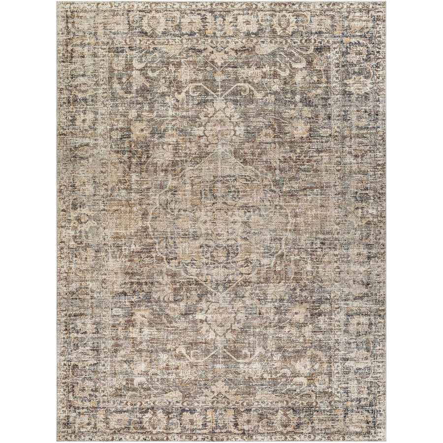 The Marlene area rug is a stunning collaboration between Surya and Becki Owens, designed to bring a touch of elegance to any space. This gorgeous rug features a subtle medallion pattern in perfect neutral colors, making it a versatile piece that will easily elevate the atmosphere of any room. Amethyst Home provides interior design, new home construction design consulting, vintage area rugs, and lighting in the Omaha metro area.