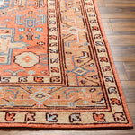 Experience the luxurious vintage vibes of the Kars Rug! With a rich warm color pallet featuring coral undertones, contrasting pale blue and tan details, and classic Moroccan inspired patterns, this timeless statement piece adds a unique touch to any room. Amethyst Home provides interior design, new construction, custom furniture, and area rugs in the Des Moines metro area. KSA-2305