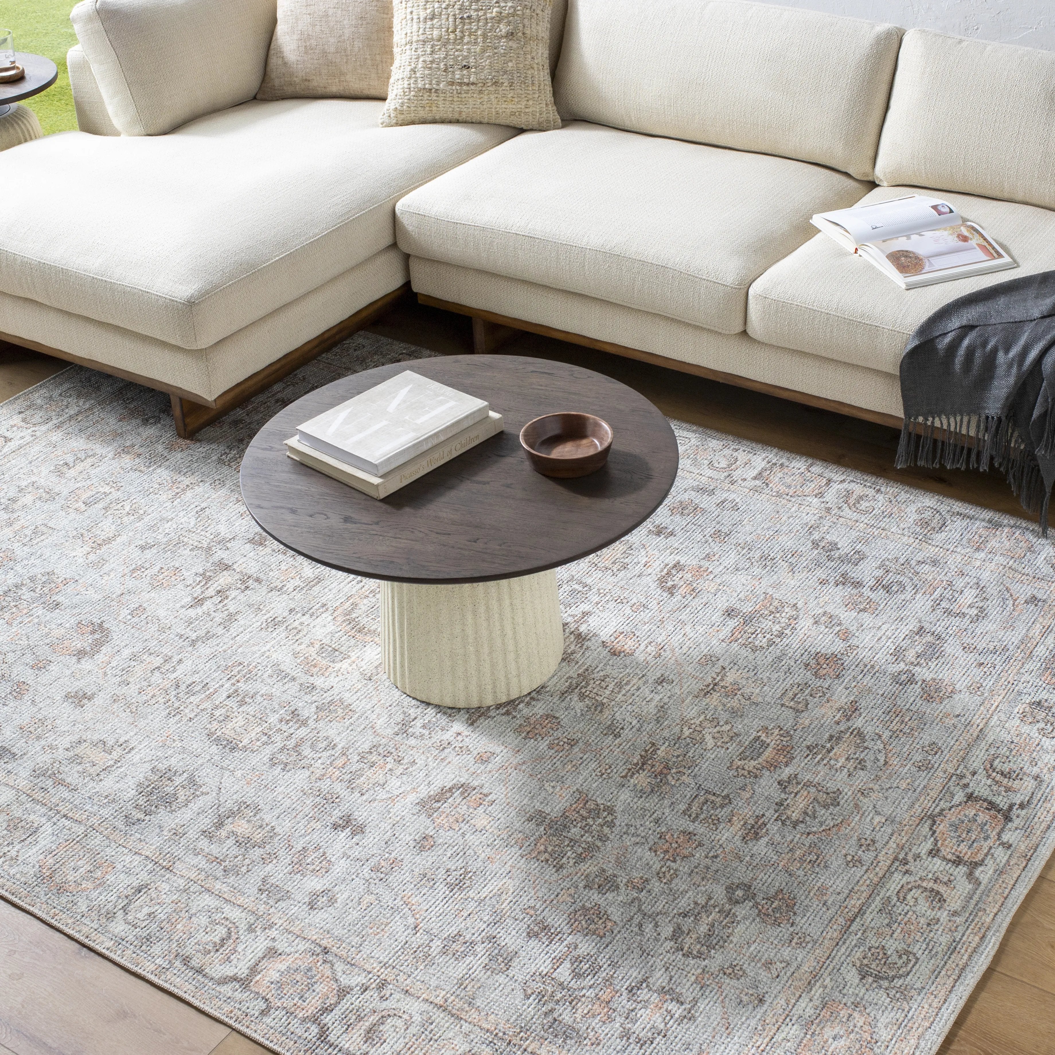 PNW Home x Surya available at Amethyst Home shipping to Australia, UK, and Canada. Organic modern design with easy to clean rugs for a family home in  the Dallas metro area.
