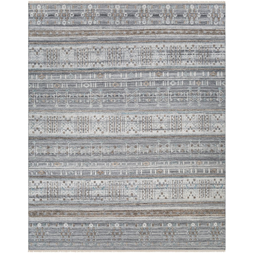 Add a touch of rustic elegance to your home with the Pompei Collection. With their hand knotted construction, these rugs provide a durability that can not be found in other handmade constructions, and boasts the ability to be thoroughly cleaned as it contains no chemicals that react to water, such as glue. Made with Recycled PET Yarn in India, and has Low Pile. AmethystHome provides interior design, new construction, custom furniture, and rugs for Scottsdale metro area