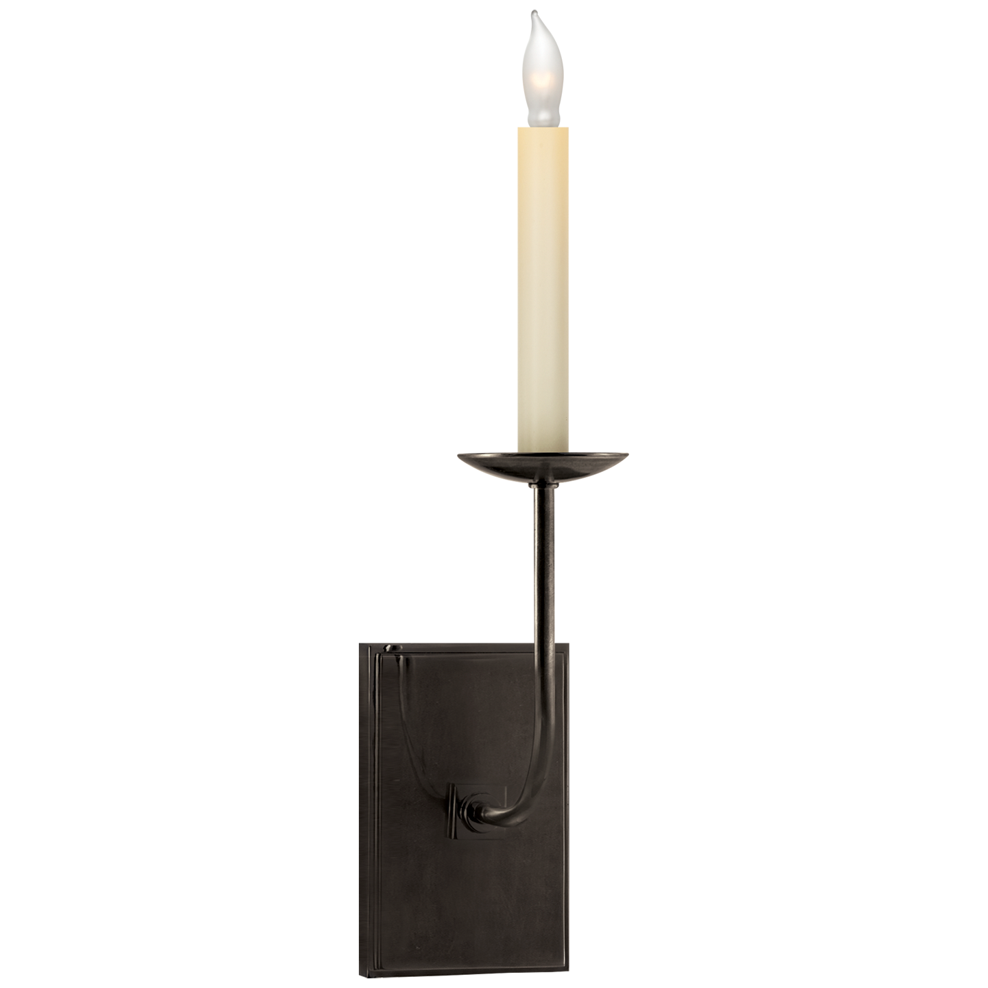 The TT Single Sconce by Visual Comfort is sleek and timeless, bringing a gorgeous source of light to any bathroom, hallway, or other area needing extra light  Designer: E. F. Chapman