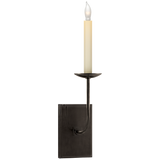 Featuring TT Single Sconce by Visual Comfort at Amethyst Home. The TT Single Sconce by Visual Comfort is sleek and timeless, bringing a gorgeous source of light to any bathroom, hallway, or other area needing extra light.
Overall Dimensions: 4" L x 4" W x 18" HWeight: 3 lbs.  Amethyst Home provides interior design, new home construction design consulting, vintage area rugs, and lighting in the Washington metro area.