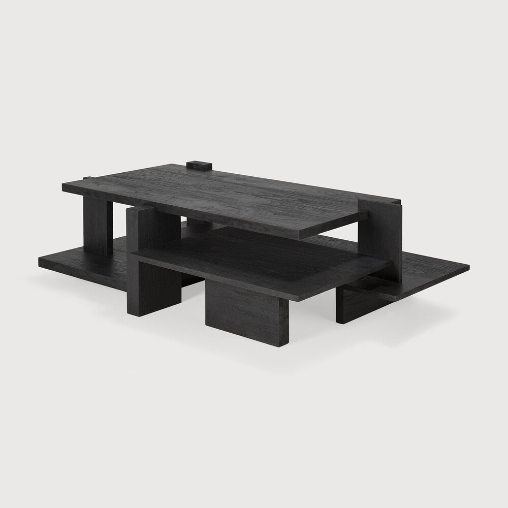 Inspired by the Dutch architectural movement de Stijl, the Teak Abstract Coffee Table is not only centered around style but also purpose. With its contemporary black finish discover new proportions and interest from every angle. Amethyst Home provides interior design services, furniture, rugs, and lighting in the Scottsdale metro area.