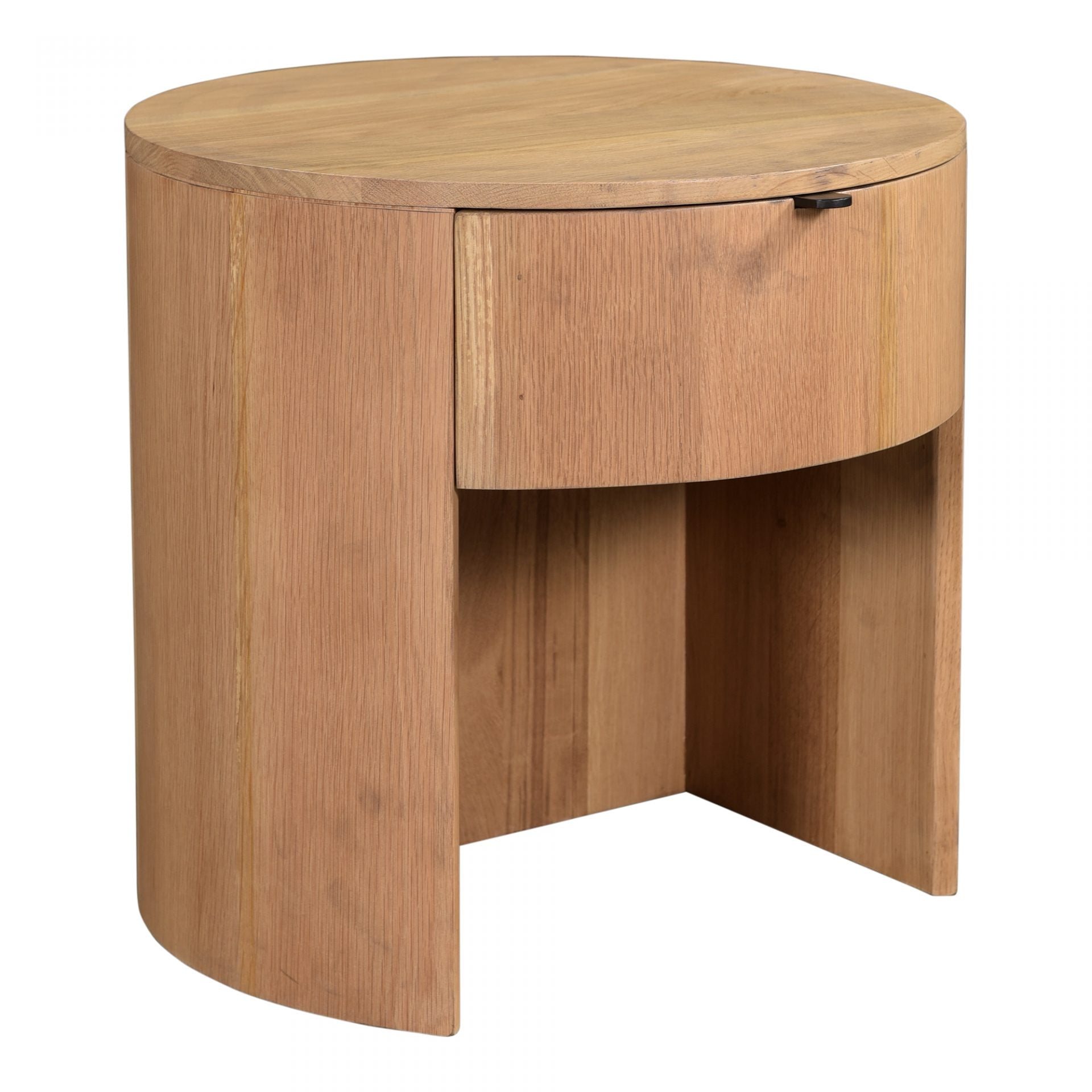 Made from solid oak and a natural finish, the Theo Nightsand gives us all the natural, earthy vibes. The drawer makes this an extremely function, contemporary piece to add to your room.   Size: 19"W x 19"D x 18.5"H Material: Solid Oak