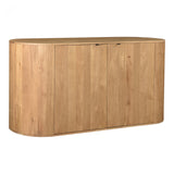 Made from solid oak, the Theo Sideboard gives us all the natural, earthy vibes. The doors open to spacious interior shelves and have a magnetic door to help keep them shut. A perfect choice for families wanting extra storage while still making a statement in the room.   Size: 66"W x 22.5"D x 31.5"H Material: Solid Oak