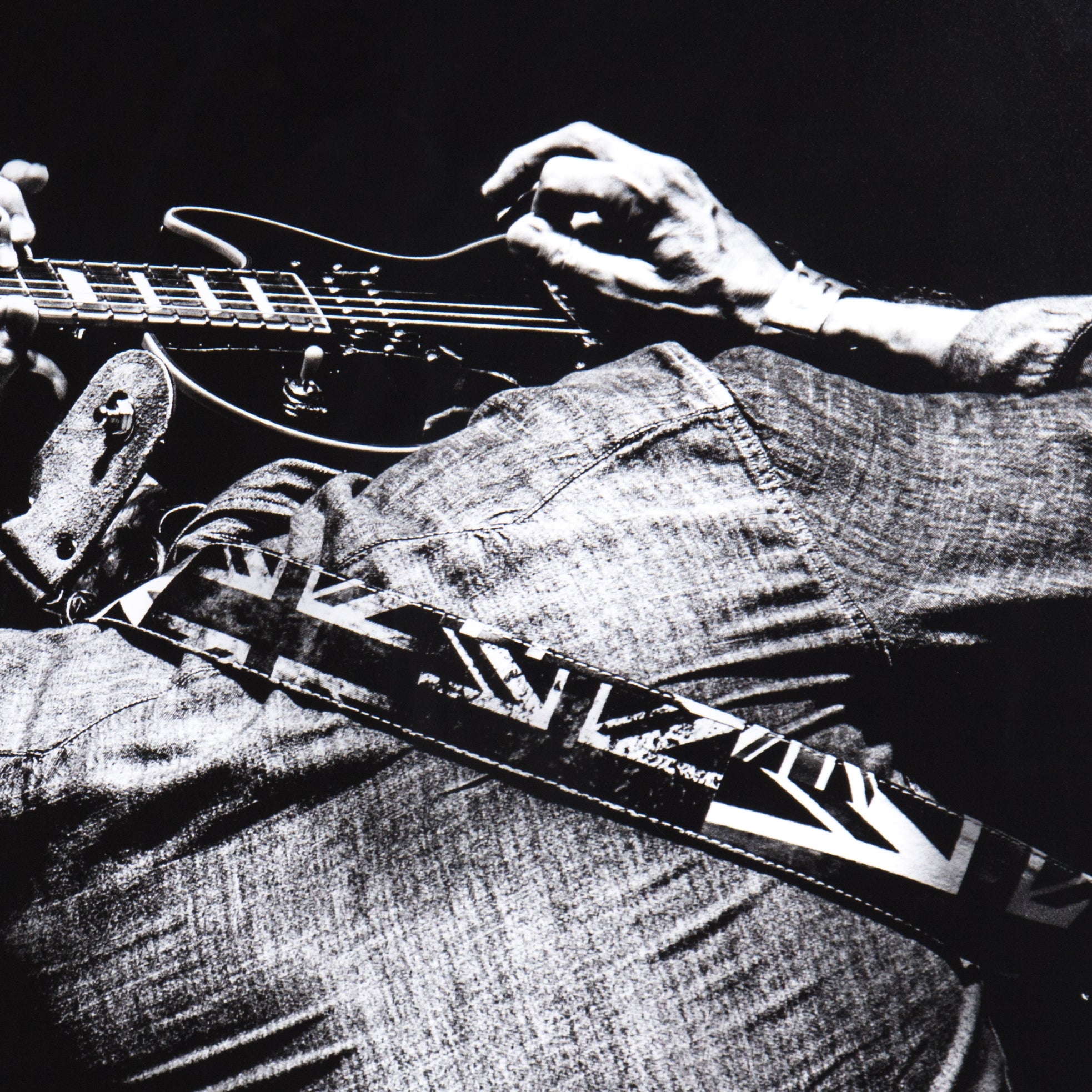 Featuring Encore Art by Four Hands at Amethyst Home. This exciting art piece perfectly highlights the rock and roll spirit encased in a black maple frame.
Each piece is made to order and takes approximately two weeks to ship.
Overall Dimensions: 48"W x 2.50"L x 36"H
Colors: Black 2.5 Maple, Photo PaperMaterials: American Maple, Photo PaperWeight: 25 lb.  Amethyst Home provides interior design, new home construction design consulting, vintage area rugs, and lighting in the Newport Beach metro area.