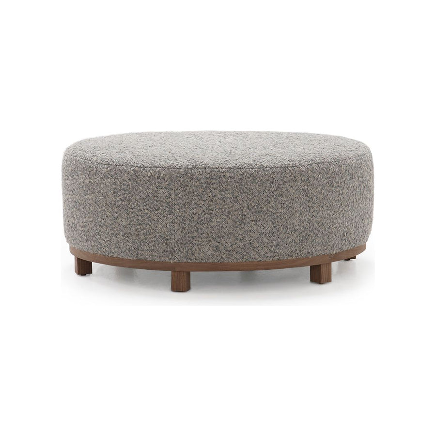 The Elliot Ottoman by Verellen is beautifully shaped and perfect for placing your favorite tray atop or relaxing on after a long day. This is bench-crafted with a sustainably harvested hardwood frame in Verellen's North Carolina atelier. It comes standard with:  • Foam and Fiber Seat Construction • Double Needle • Fabric Covered Ball Button on Top • Available Upholstered Base • Upholstered Only