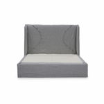 The modern Ivy Bed by Verellen has a gorgeous dual arched inside out stitch with a bar track detail on the headboard. This comfy bed features:  double needle stitch detail sits on glides not used with a box spring available slipcovered or upholstered