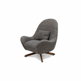 Designed for comfort and style, the Lutz Swivel Wing Occasional Chair from Verellen is bench-crafted with a sustainably harvested hardwood frame. It comes standard with:  Foam down tight seat cushion Standard welt on outside Double needle stitch detail Swivel pedestal