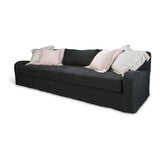 The beautiful, sloping arms of Verellen's Sloane Sofa Family will suit any environment! Standard options include:  • Spring Down Seat Construction • Loose Bench Seat • Boxed Back Pillows • Knife Edge Toss • Double Needle • Slipcovered and Upholstered Available • Recessed Legs • Available as a Sectional – Please see Sectional Guide